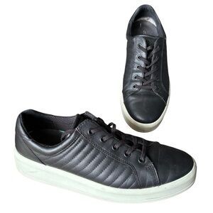 ECCO Soft 9 Shoes Womens Black Leather Low Top Lace Up Sneakers US Size 40/9-9.5